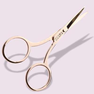 China Wholesale Professional Cosmetic Private Label Cutting Logo Stainless Steel Beauty Scissors Custom Made Makeup Beauty Tools for sale