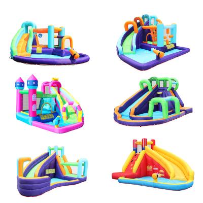 China Hot Selling Airmyfun Amazon Multifunctional PVC Fabric 420D+840D Water Castle Slide Inflatable Bouncer for sale