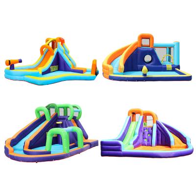 China 420D+840D PVC Fabric Airmyfun Big Slide Inflatable Pool Slides Inflatable Bounce House For Parties For Kids for sale