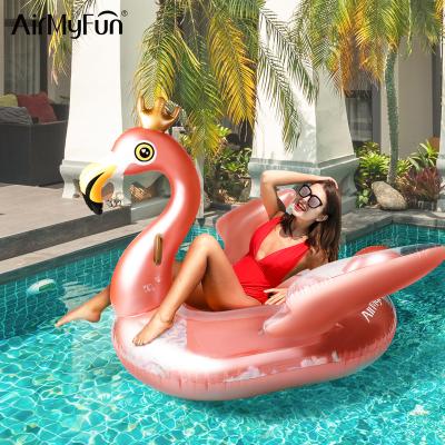 China Inflatable Swimming Water Toy Pool Float Ring Summer Beach Toy Rider Games Airmyfun Flamingo Play Equipment For Sale for sale