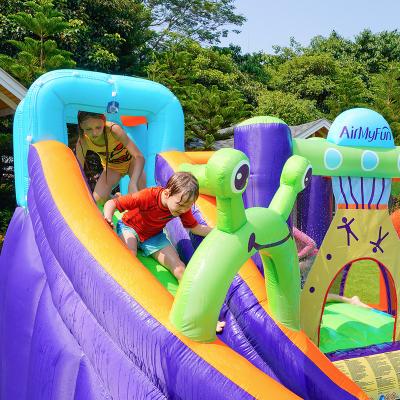 China Airmyfun Fashionable UFO Hot Sale Party Game Castle Outdoor Jumping Inflatable Water Slide Bounce House For Kids for sale