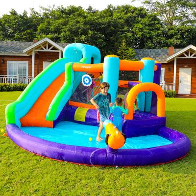 China Wholesale Playground Party Gun Family Airmyfun Water Toy Jumping House Bouncy Castle Inflatable Water Slide For Kid for sale