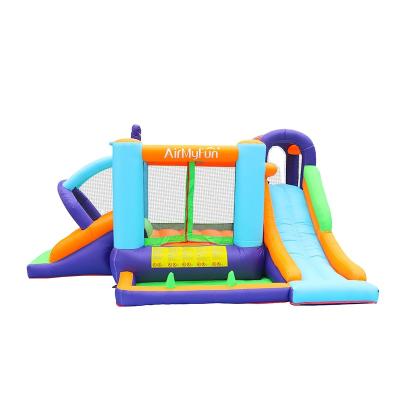 China Combo 420D+840D PVC Fabric 370*280*185cm Bounce House Fan Bounce House Water Slide Kids Bounce House for sale