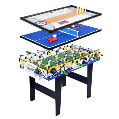 China MDF game 4in1 table football table shuffleboard games table teenis/plastic ping pong multi games TM-4027 Bolwing for sale