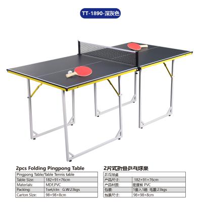 China Easy to set up 2pcs folding table tennis table, table tennis table-TT-1890-Gray TT-1890-Blue for sale