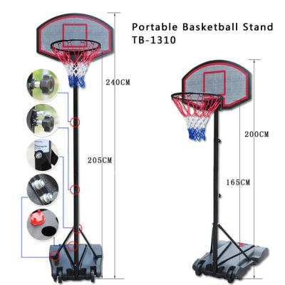 China Outdoor/indoor basketball game portable basketball stand TB-1310 according to customers' requirements for sale