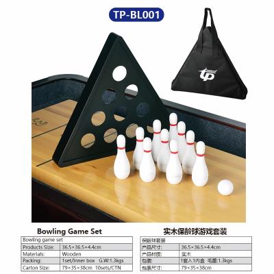 China MDF Shuffleboard Rolling Pin Set With Carry Bag Wooden Bowling Game Set TP-BL001 for sale