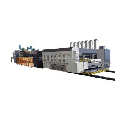 China Factory ZH-SYKM 4 Color Corrugated Cardboard Box Production Line Folder Gluer Flexo Printer Slotter for sale