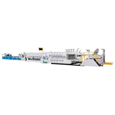 China ZH-SYKM Factory Full Automatic Large Carton Box Integrated Flexo Printer Slotter Folder Gluer Stapler Machine for sale