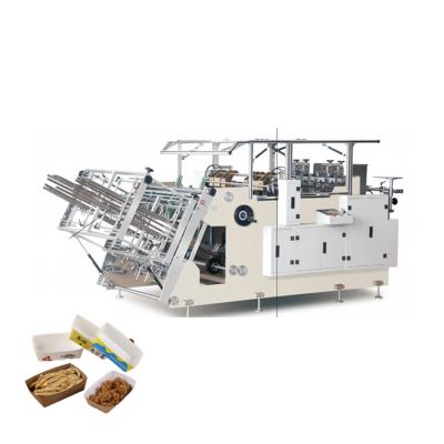 China Automatic High Speed ​​Food Box Packing Cardboard Box Erecting Disposable Paper Lunch Box Making Machine for sale