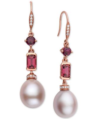 China 2021 Trendy Fashion 925 Sterling Silver Red Freshwater Pearl Earring For Women for sale