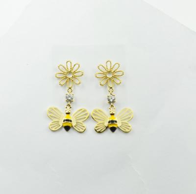 China Latest Design Cute Earring Bee Earring Drop Silver Earring From Silver Jewelry Manufacturer for sale