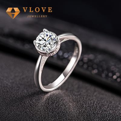 China CLASSIC High Quality Custom Engagement Ring 925 Sterling Silver Ring Set for sale