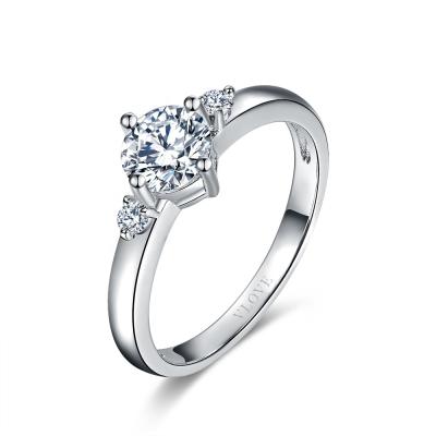 China Simple Custom Lady Jewelry 925 Sterling Silver Ring Cubic Zirconia Hot Sale Engagement Ring for sale