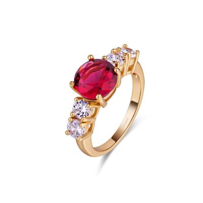 China Wholesale Custom Romantic China Style 18k Gold Ring Wedding Garnet Beautiful Rings Fashion Jewelry for sale