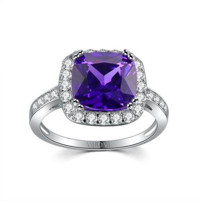 China CLASSIC Hot Selling S925 Engagement Purple Amethyst Purple Zircon Elegant Silver Ring For Lady for sale