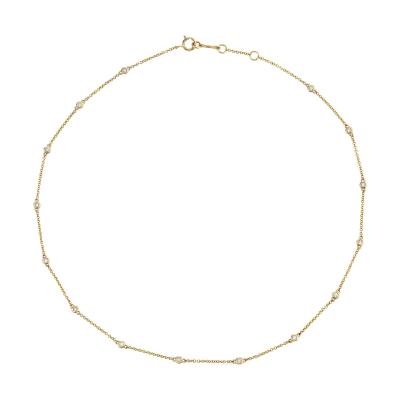 China Romantic CZ Framing Necklace, 925 Sterling Silver 14k Gold Plated Women Charm Necklace for sale