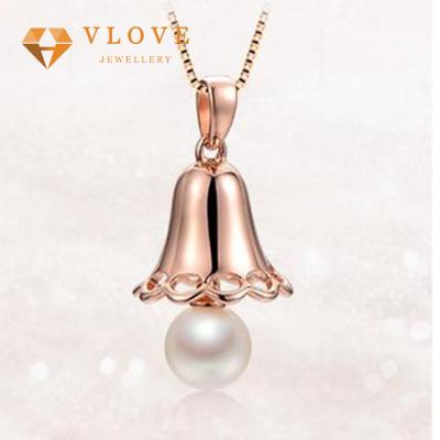 China Cute Hot Selling Custom Women Fashion Silver Gold Pendant Clock Pendant Necklace With Pearl for sale