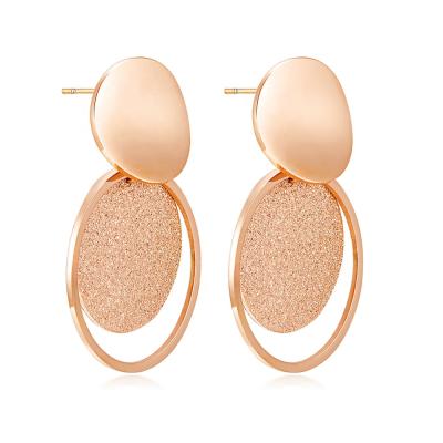 China TRENDY Women Fashion Double Cycle Earring, 925 Sterling Silver 14k Gold Plated Jewelry for sale