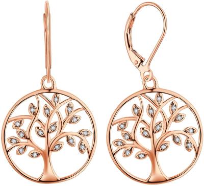 China Tree of life TRENDY for women /girls drop earrings. Shiny 925 Sterling Silver Earrings, CZ Charms Cycle Earring for sale