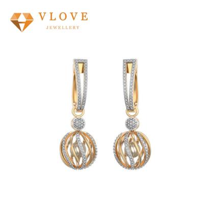 China Wholesale TRENDY in china custom handmade 925 silver jewelry two tone ball pearl cage earring for sale