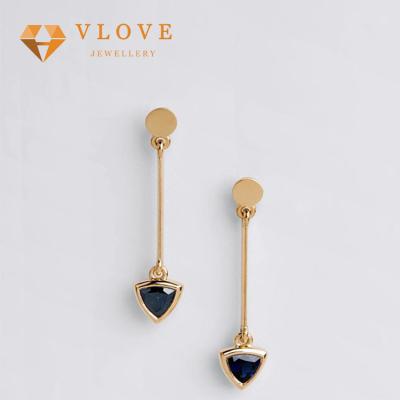 China CLASSIC High Quality Simple Fashionable Custom Made Zircon Stone Long Style Stud Earrings For Girls for sale