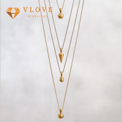 China China Wholesale Jewelry CLASSIC Women's 18K Real Gold Shining Necklace for sale