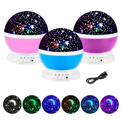 China Residential Projector Starry Sky Rotating LED Night Light Planetarium Children Bedroom Star Night Lights Moon Light Kids Gift Lamp for sale