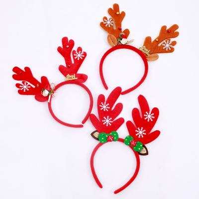 China Wholesale Cute Funny Cute Antler Headbands Headband Christmas Reindeer Moose Christmas Kid Xmas Party Cheap Red Antler Headband for sale