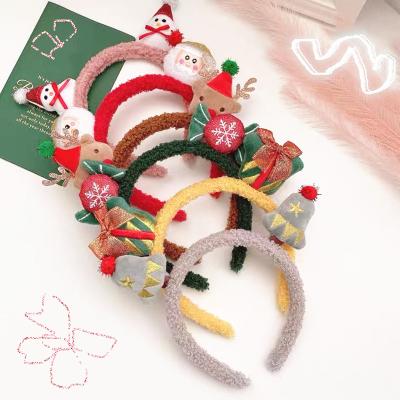 China Wholesale Antlers Santa Claus Xmas Tree Hat Party Christmas Headband Hairband NEW Kids Xmas Party Business Adult Hair Accessories for sale