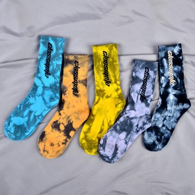 China High Quality QUICK DRY Custom Print Tie Dye Colored Polyester Socks for sale