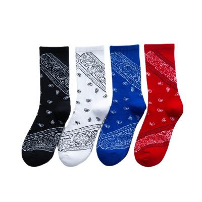 China Sporty Custom Logo Designer Bandana Socks Funny Cotton Crew Novelty Sports Socks For Men And Women for sale