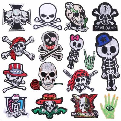 China Other Premium Quality Spoof Skull Embroidered Cloth Patch Combination Plain Patch for sale