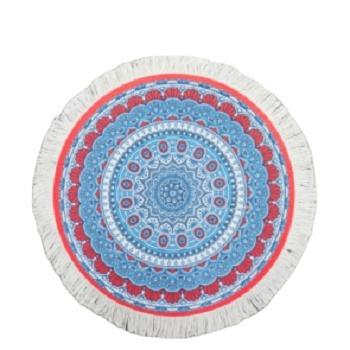 China Sustainable Middle East Use Ramadan Placemat Round With Fringe Rubber Bottom Non Slip Coaster for sale