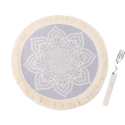 China Viable New Product Decorative Place Mat Fringe Lace Digital Printing Pop Table Place Mat Wedding for sale