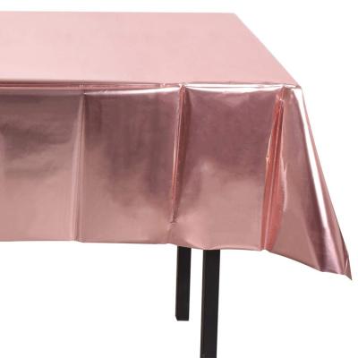 China Factory Direct Sale Oil Release Party Waterproof Disposable Raincoat Rose Gold Tablecloth Decoration for sale