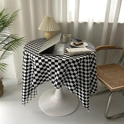 China Waterproof Amazon Sells 2022 New Outdoor Checkerboard Tablecloth Tea Table Cover Fabric Rectangle for sale