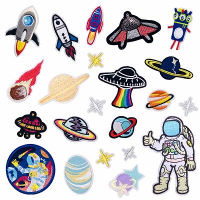 China Other New Arrival Apparel Hat Bag Cartoon Planet Astronaut Cloth Sticker Embroidery Patch for sale