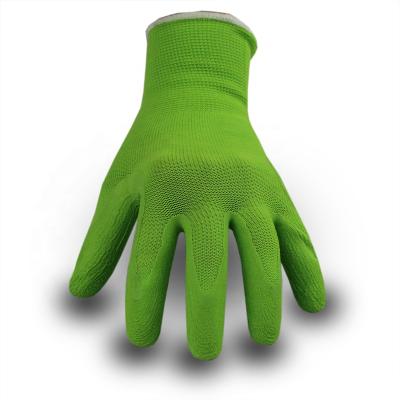 China Size 10 Soft Latex Coated Bamboo Fiber Antibacterial Garden Gloves for sale