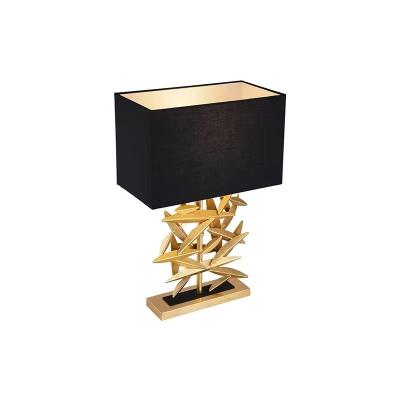 China Project Modern Professional Industrial Style Hotel Brass Metal Base Leaves Design Bedside Table Lamp Desk Light for sale