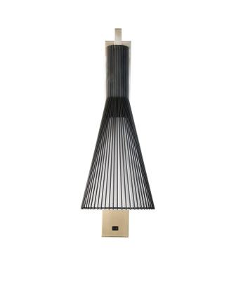 China Zhongshan Factory Corner Modern Black Stairs Vanity Unique Living Room Bedroom Art Long Wall Lamp for sale