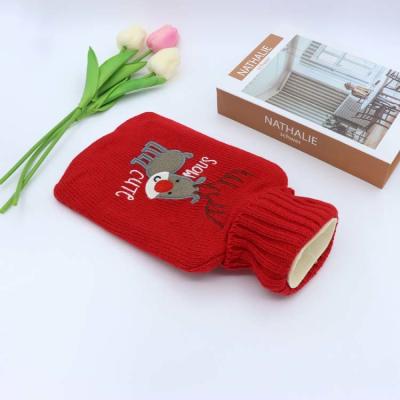 China Cover Reusable 1000ml Red Rubber Hot Water Bottle Thickened Te koop