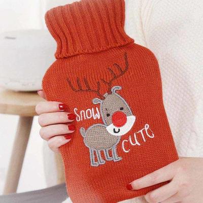 中国 Portable Custom Logo 1000ml Rubber Hot Water Bottle Foot And Hand Warmer 販売のため