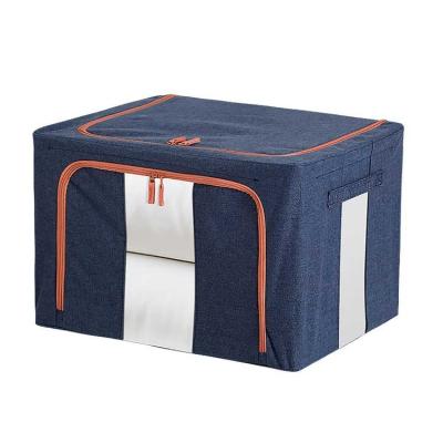 Chine Boîte de rangement de toile de coton Lidded inodore de vêtements avec la double capacité 66L de tirettes à vendre