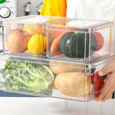 Chine Stockage clair en plastique empilable de Set Kitchen Food d'organisateur de réfrigérateur de 4 PCs à vendre