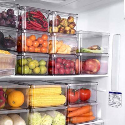 China Plástico de ahorro libre del espacio de Bins BPA del organizador del refrigerador de la cocina en venta