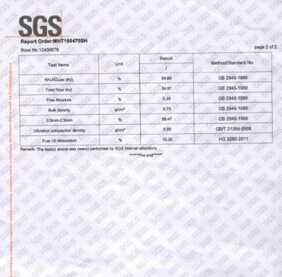 China Coated Grade Porous Prills Ammonium Nitrate CAS 6484-52-2 Medical Chemicals zu verkaufen