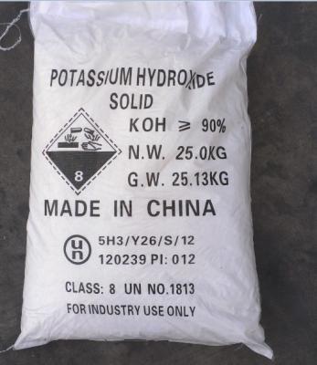 중국 90% min Mining Chemicals Potassium hydroxide KOH Powder Flakes Liquid CAS NO 1310-58-3 판매용