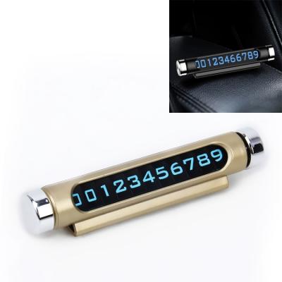 China Rotary Dropshipping Hidden Magnetic Phone Number Card Electroplate Temporary Car Parking Sticker for sale