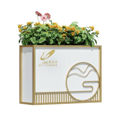 China Minimalist Creative Combination Iron Outside Flower Bed Fence Partition Flower Groove Commercial Street Flower Square Frame for sale